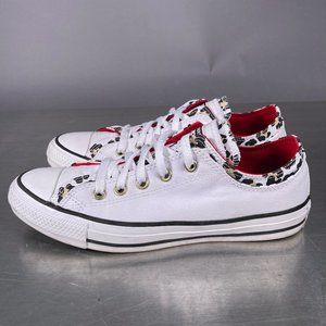 Converse Chuck Taylor All Star Double Uppers White Leopard 567041F Womens 9 EUC